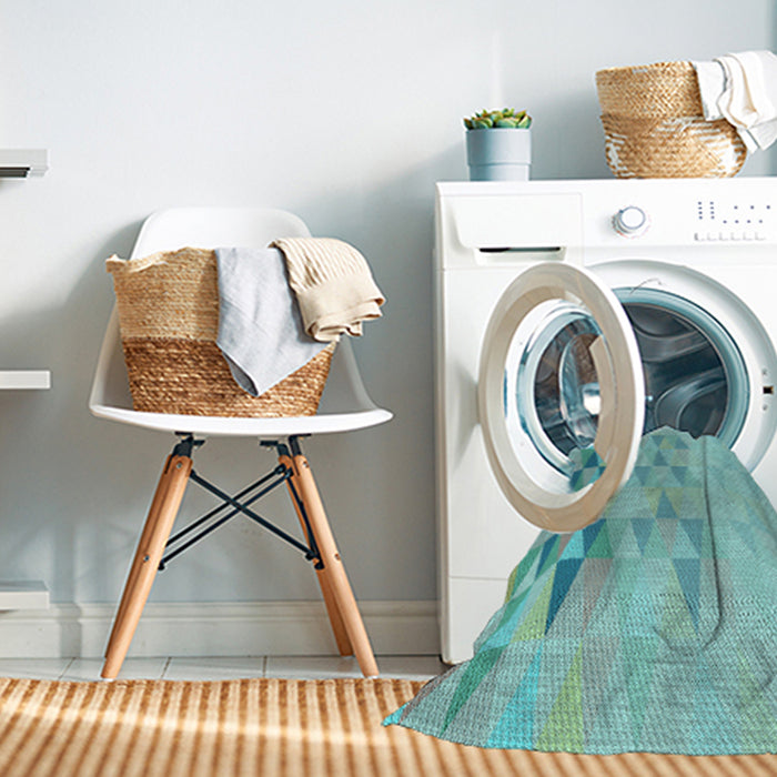 Machine Washable Transitional Seafoam Green Rug in a Washing Machine, wshpat451lblu