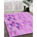 Machine Washable Transitional Violet Purple Rug in a Family Room, wshpat451pur