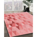 Machine Washable Transitional Pastel Pink Rug in a Family Room, wshpat451rd