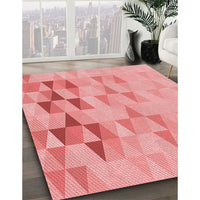 Patterned Pastel Pink Rug, pat451rd