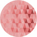 Square Patterned Pastel Pink Rug, pat451rd