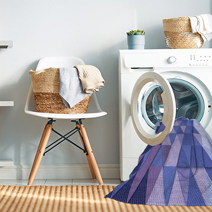 Machine Washable Transitional Purple Mimosa Purple Rug in a Washing Machine, wshpat452blu