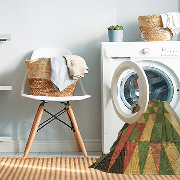 Machine Washable Transitional Saddle Brown Rug in a Washing Machine, wshpat452brn