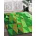 Machine Washable Transitional Dark Lime Green Rug in a Family Room, wshpat452grn