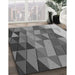 Machine Washable Transitional Dark Gray Rug in a Family Room, wshpat452gry