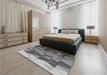 Patterned Dark Gray Rug in a Bedroom, pat452gry