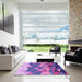 Machine Washable Transitional Dark Orchid Purple Rug in a Kitchen, wshpat452pur