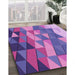 Machine Washable Transitional Dark Orchid Purple Rug in a Family Room, wshpat452pur