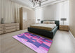 Patterned Dark Orchid Purple Rug in a Bedroom, pat452pur