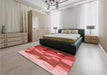 Patterned Red Rug in a Bedroom, pat452rd