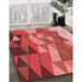 Machine Washable Transitional Red Rug in a Family Room, wshpat452rd