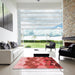 Square Patterned Red Rug in a Living Room, pat452rd