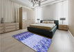 Patterned Jeans Blue Rug in a Bedroom, pat453blu
