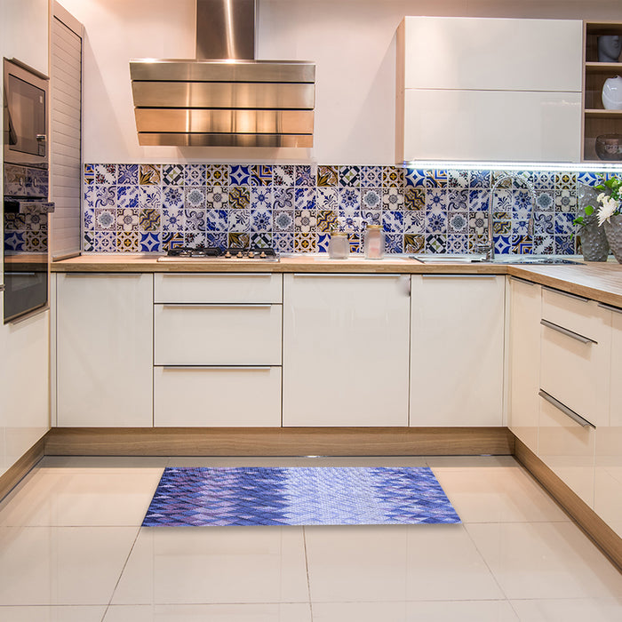 Patterned Jeans Blue Rug in a Kitchen, pat453blu