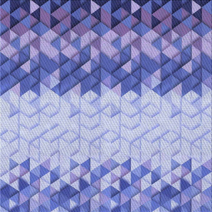 Round Patterned Jeans Blue Rug, pat453blu