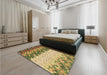 Patterned Oak Brown Rug in a Bedroom, pat453brn