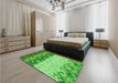 Patterned Emerald Green Rug in a Bedroom, pat453grn