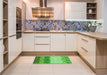 Patterned Emerald Green Rug in a Kitchen, pat453grn