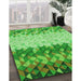Machine Washable Transitional Emerald Green Rug in a Family Room, wshpat453grn