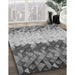 Patterned Cloud Gray Rug in Family Room, pat453gry