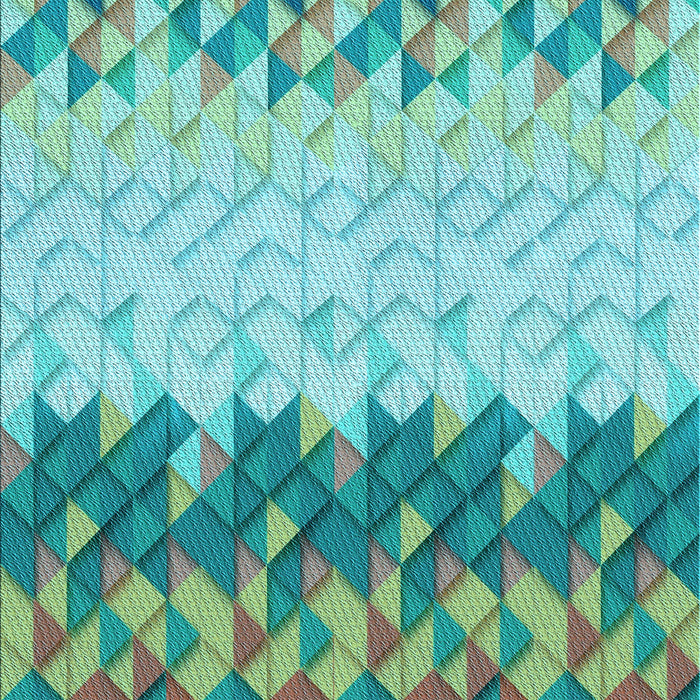 Patterned Turquoise Green Rug, pat453lblu