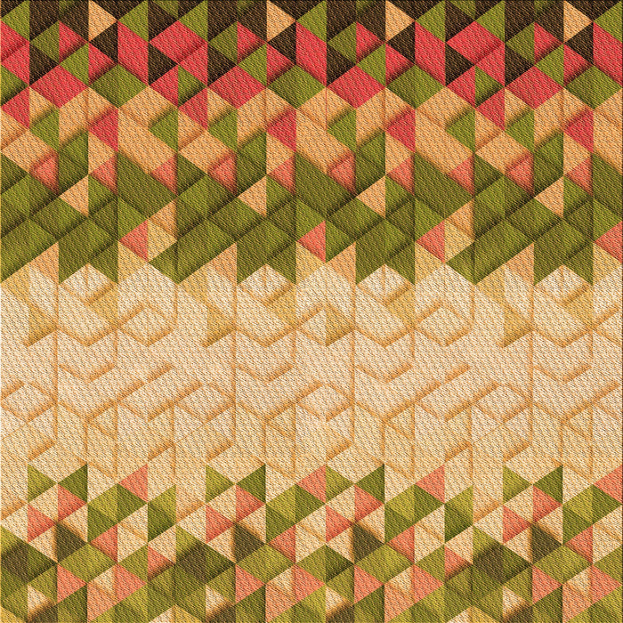 Round Patterned Orange Rug, pat453org