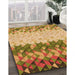 Patterned Orange Rug in Family Room, pat453org