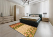 Patterned Orange Rug in a Bedroom, pat453org