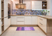 Patterned Dark Orchid Purple Rug in a Kitchen, pat453pur