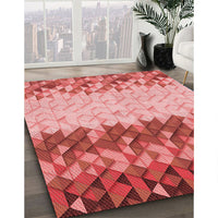 Patterned Light Coral Pink Rug, pat453rd