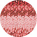 Square Machine Washable Transitional Light Coral Pink Rug in a Living Room, wshpat453rd