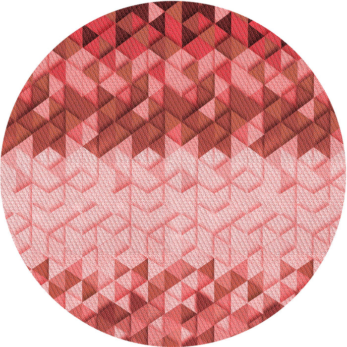 Square Patterned Light Coral Pink Rug, pat453rd