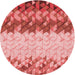 Square Patterned Light Coral Pink Rug, pat453rd