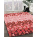 Machine Washable Transitional Light Coral Pink Rug in a Family Room, wshpat453rd
