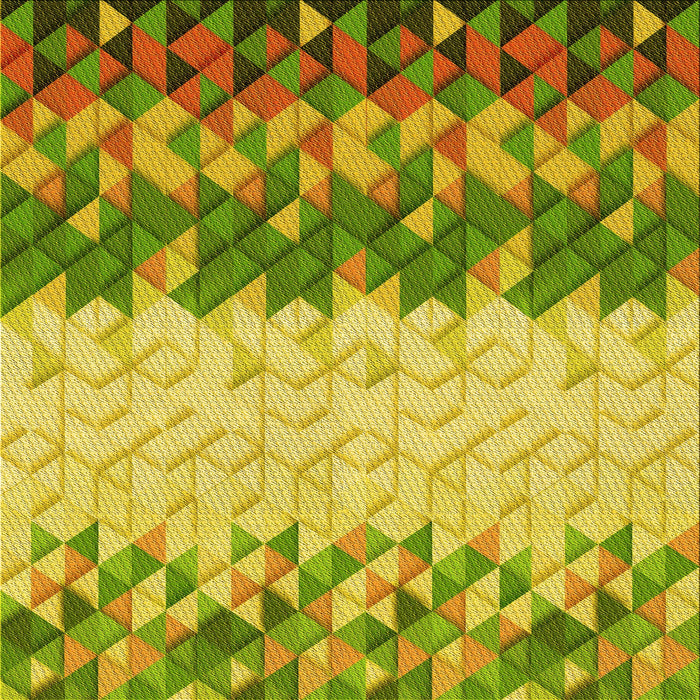 Round Patterned Dark Yellow Green Rug, pat453yw