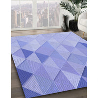 Patterned Light Slate Blue Rug, pat454blu