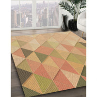 Patterned Yellow Orange Rug, pat454brn