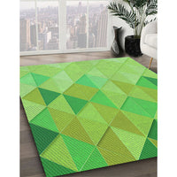 Patterned Emerald Green Rug, pat454grn