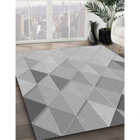 Patterned Platinum Silver Gray Rug, pat454gry