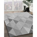 Patterned Platinum Silver Gray Rug in Family Room, pat454gry