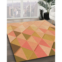 Patterned Yellow Orange Rug, pat454org