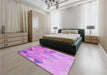 Patterned Violet Purple Rug in a Bedroom, pat454pur