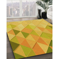 Patterned Deep Yellow Rug, pat454yw