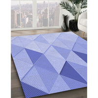 Patterned Light Slate Blue Rug, pat455blu