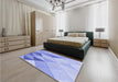 Patterned Light Slate Blue Rug in a Bedroom, pat455blu