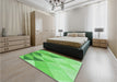 Patterned Emerald Green Rug in a Bedroom, pat455grn