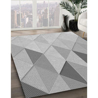 Patterned Platinum Silver Gray Rug, pat455gry