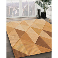 Patterned Yellow Orange Rug, pat455org