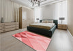 Patterned Pastel Pink Rug in a Bedroom, pat455rd