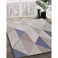 Patterned Dark White Beige Novelty Rug, pat455